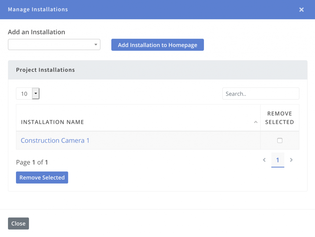 Manage Installations
