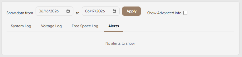 A feed's alerts on the Diagnostics tab