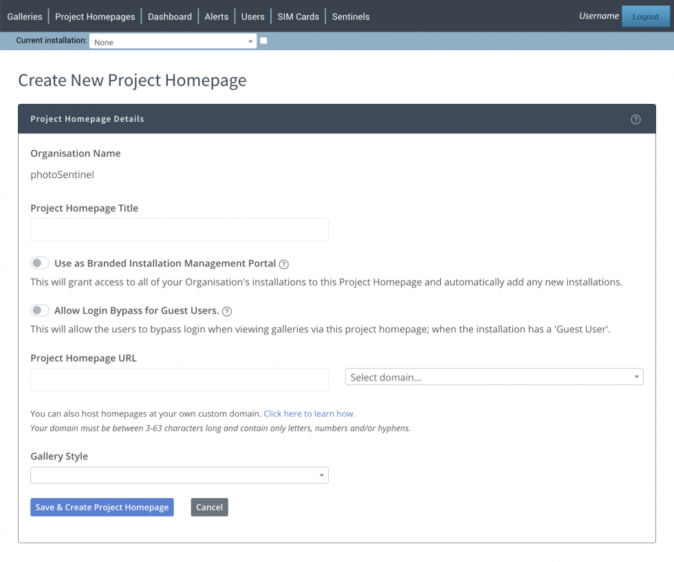 How to Create or Edit a Project Homepage